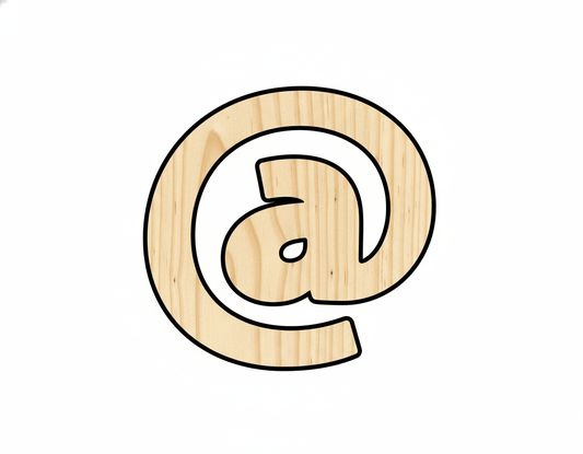 Unfinished Wood Block Symbol At - Craft - up to 46" DIY - NameSigns.com