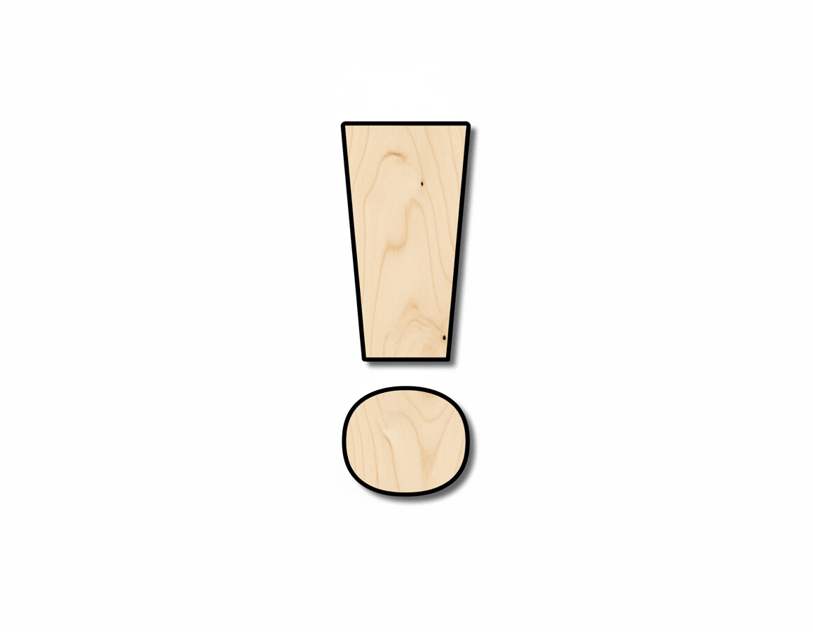 Unfinished Wood Block Symbol Exlamation Point - Craft - up to 46" DIY - NameSigns.com