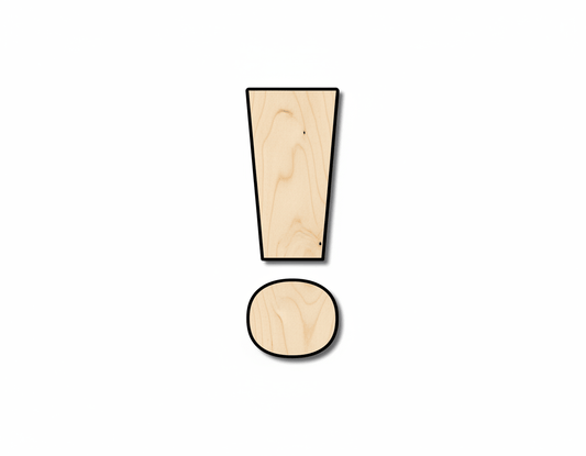 Unfinished Wood Block Symbol Exlamation Point - Craft - up to 46" DIY - NameSigns.com