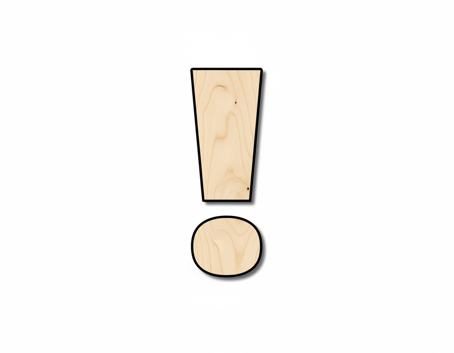 Unfinished Wood Block Symbol Exlamation Point - Craft - up to 46" DIY - NameSigns.com