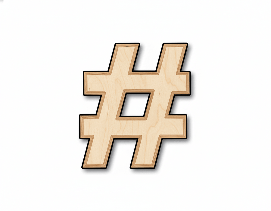 Unfinished Wood Block Symbol Hashtag Hashmark - Craft - up to 46" DIY - NameSigns.com