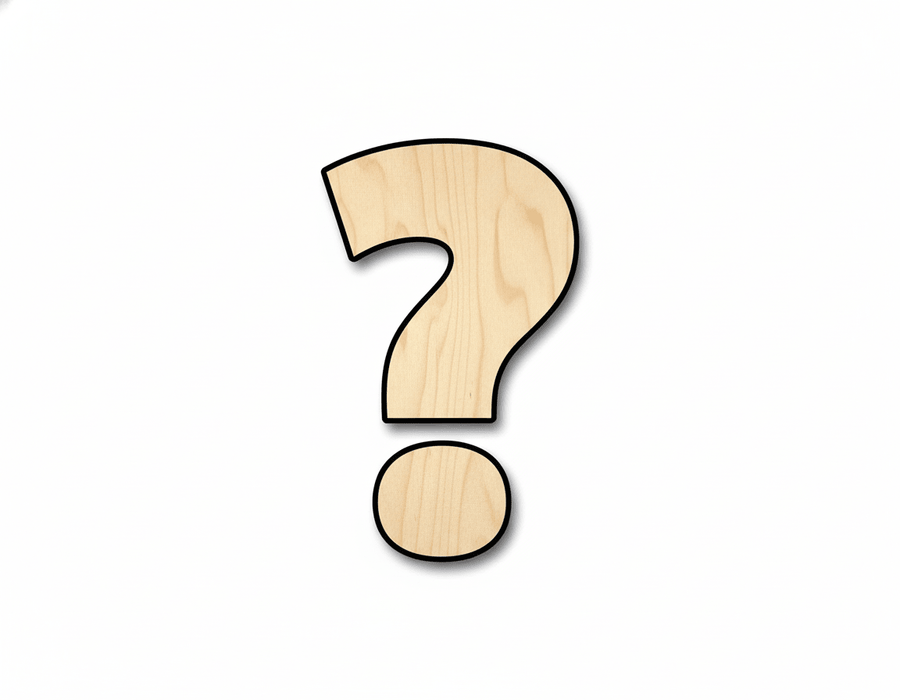Unfinished Wood Block Symbol Question Mark - Craft - up to 46" DIY - NameSigns.com