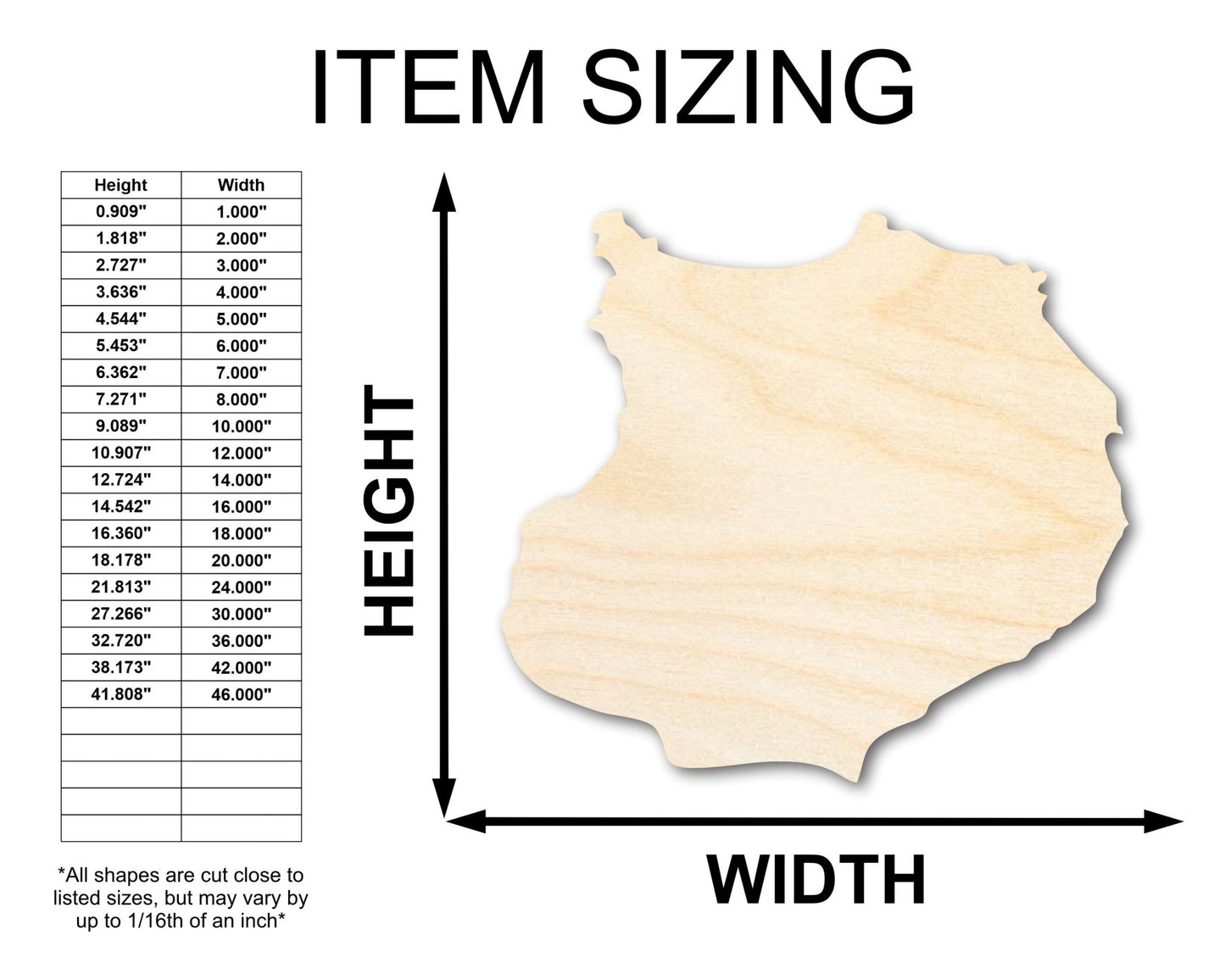 Unfinished Wood Boa Vista Island Shape - Cabo Verde Craft - up to 46" DIY - NameSigns.com