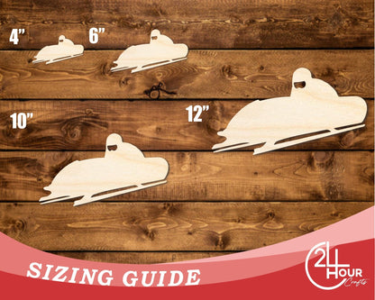 Unfinished Wood Bobsled Shape | DIY Craft Cutout | up to 46" DIY - NameSigns.com
