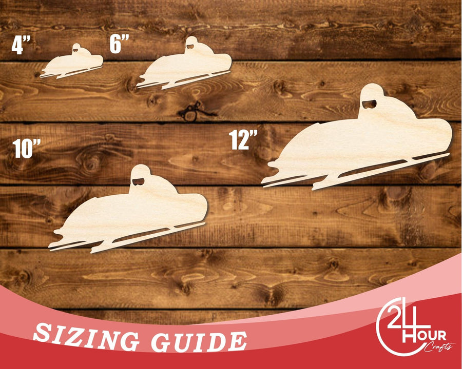 Unfinished Wood Bobsled Shape | DIY Craft Cutout | up to 46" DIY - NameSigns.com