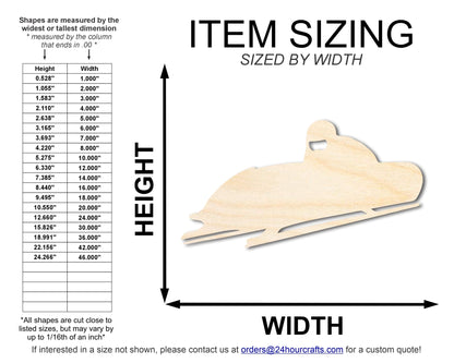 Unfinished Wood Bobsled Shape | DIY Craft Cutout | up to 46" DIY - NameSigns.com
