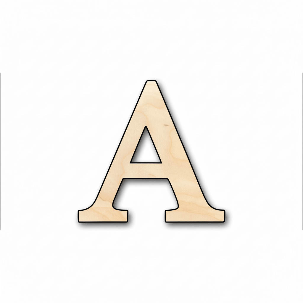 Unfinished Wood Bold Alpha Shape - Craft - up to 46" DIY - NameSigns.com