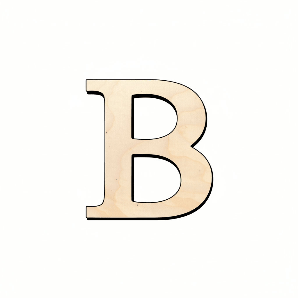 Unfinished Wood Bold Beta Shape - Craft - up to 46" DIY - NameSigns.com