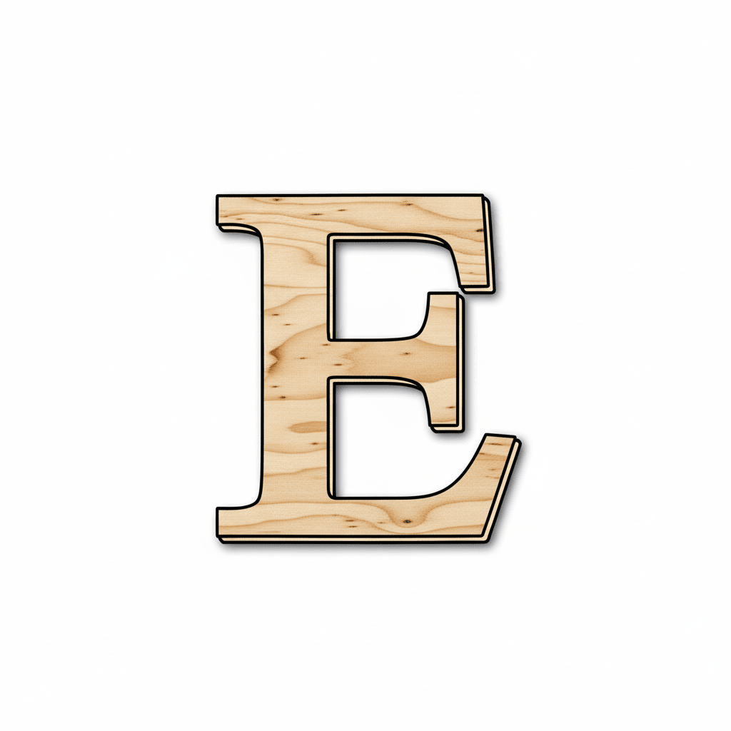 Unfinished Wood Bold Epsilon Shape - Craft - up to 46" DIY - NameSigns.com