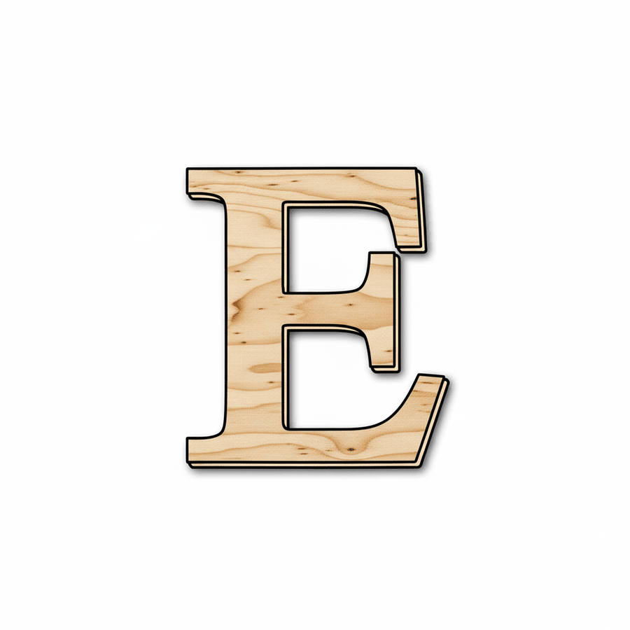 Unfinished Wood Bold Epsilon Shape - Craft - up to 46" DIY - NameSigns.com
