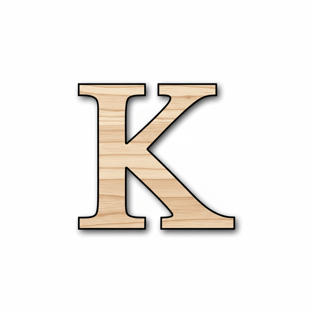 Unfinished Wood Bold Kappa Shape - Craft - up to 46" DIY - NameSigns.com