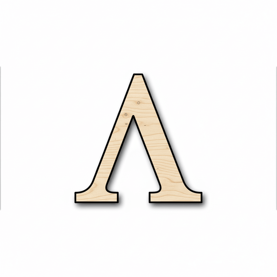 Unfinished Wood Bold Lambda Shape - Craft - up to 46" DIY - NameSigns.com