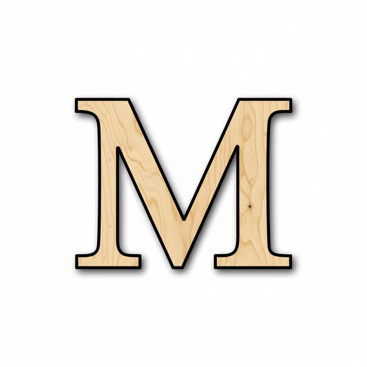 Unfinished Wood Bold Mu Shape - Craft - up to 46" DIY - NameSigns.com