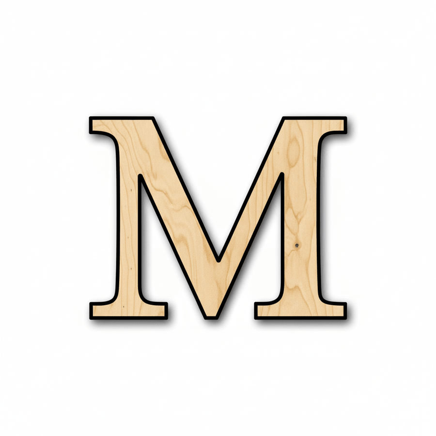 Unfinished Wood Bold Mu Shape - Craft - up to 46" DIY - NameSigns.com