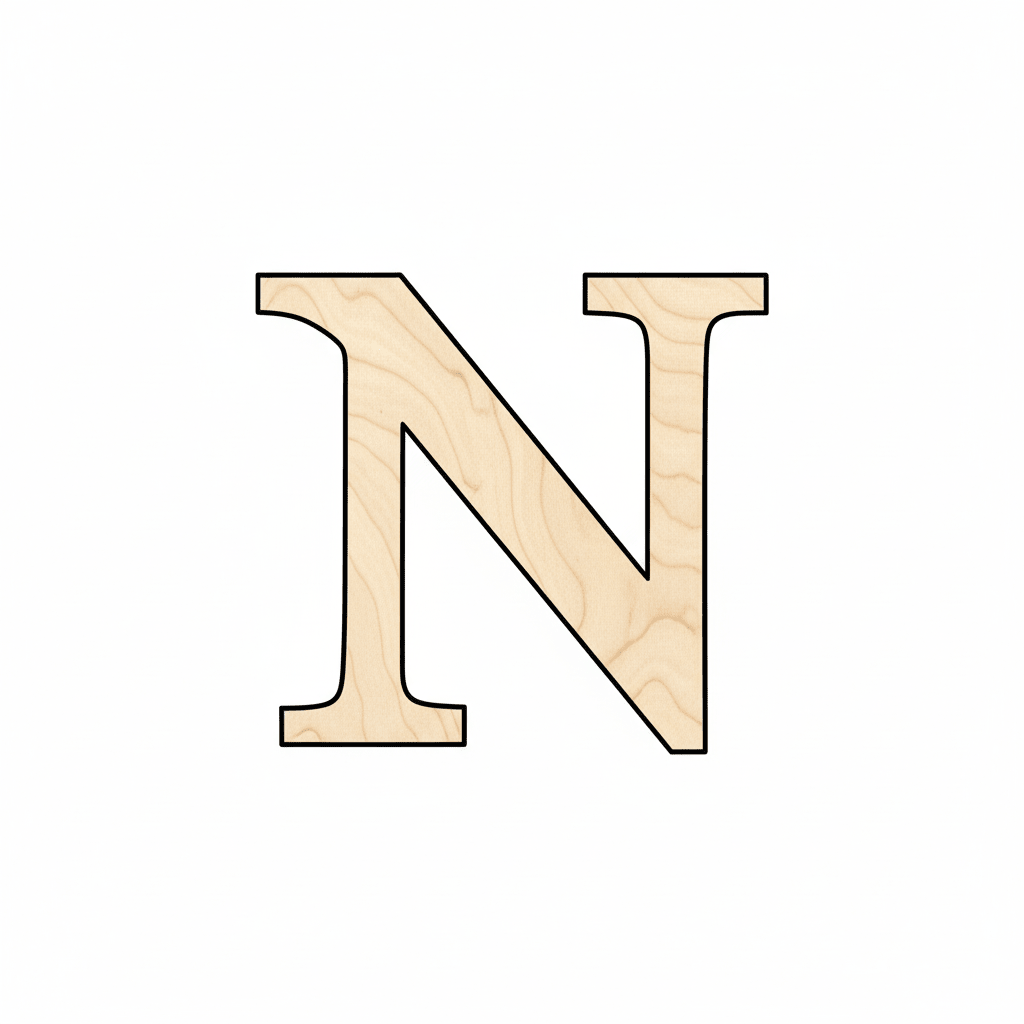 Unfinished Wood Bold Nu Shape - Craft - up to 46" DIY - NameSigns.com