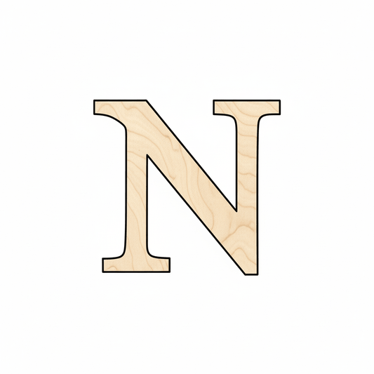 Unfinished Wood Bold Nu Shape - Craft - up to 46" DIY - NameSigns.com