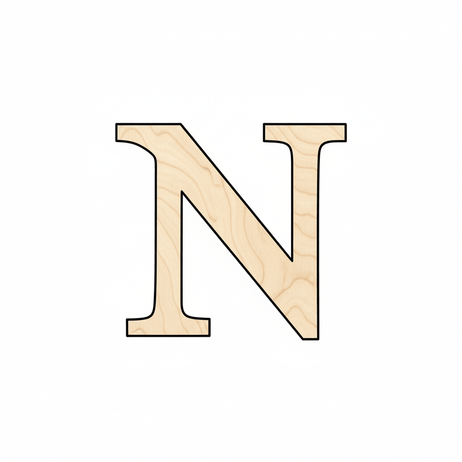 Unfinished Wood Bold Nu Shape - Craft - up to 46" DIY - NameSigns.com