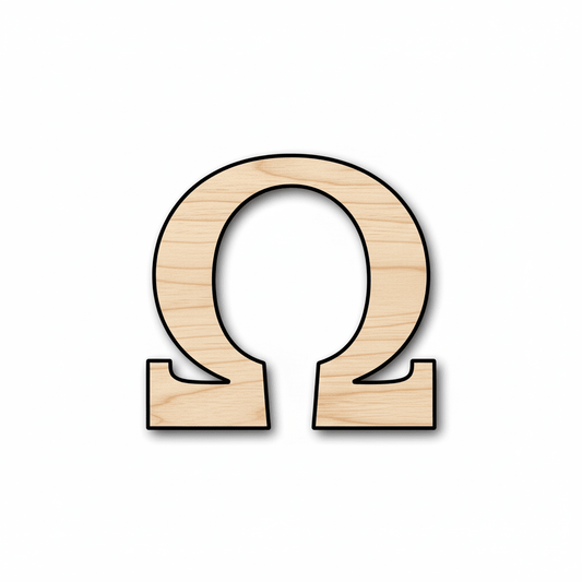 Unfinished Wood Bold Omega Shape - Craft - up to 46" DIY - NameSigns.com