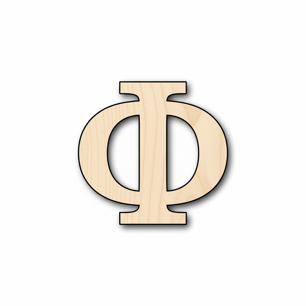 Unfinished Wood Bold Phi Shape - Craft - up to 46" DIY - NameSigns.com