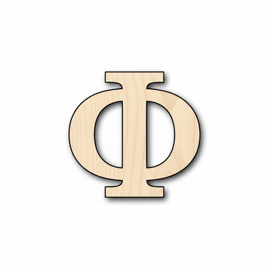 Unfinished Wood Bold Phi Shape - Craft - up to 46" DIY - NameSigns.com