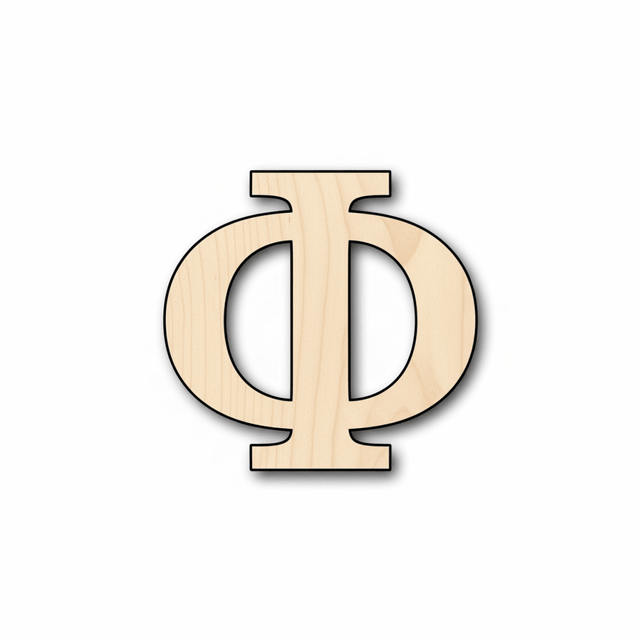Unfinished Wood Bold Phi Shape - Craft - up to 46" DIY - NameSigns.com