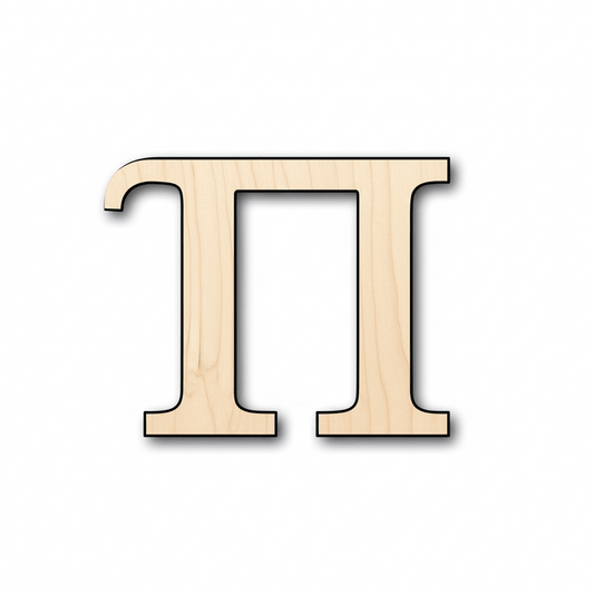Unfinished Wood Bold Pi Shape - Craft - up to 46" DIY - NameSigns.com
