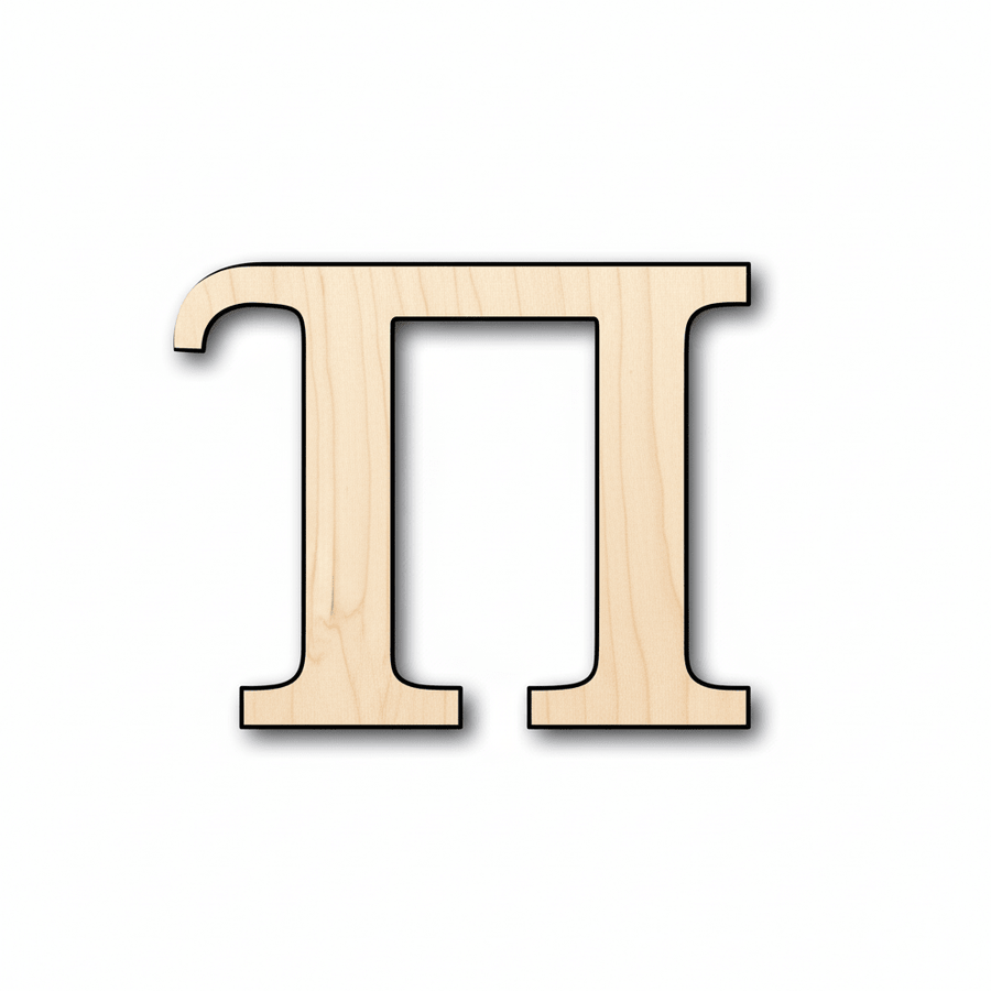 Unfinished Wood Bold Pi Shape - Craft - up to 46" DIY - NameSigns.com