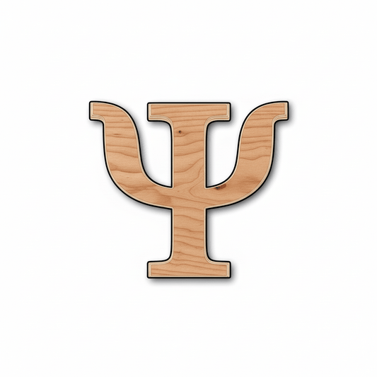Unfinished Wood Bold Psi Shape - Craft - up to 46" DIY - NameSigns.com