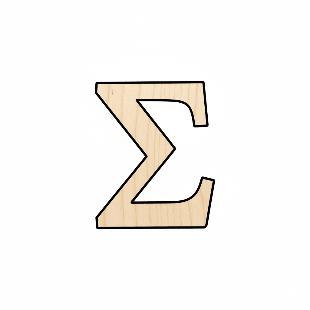 Unfinished Wood Bold Sigma Shape - Craft - up to 46" DIY - NameSigns.com