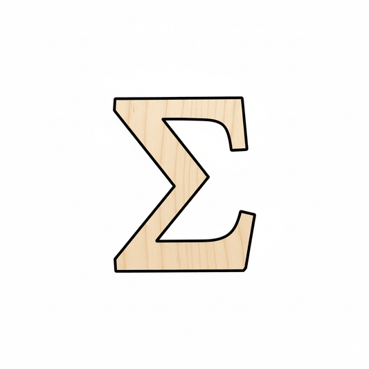 Unfinished Wood Bold Sigma Shape - Craft - up to 46" DIY - NameSigns.com