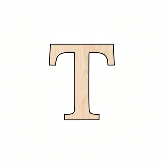 Unfinished Wood Bold Tau Shape - Craft - up to 46" DIY - NameSigns.com