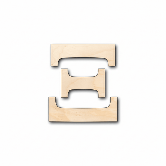 Unfinished Wood Bold Xi Shape - Craft - up to 46" DIY - NameSigns.com