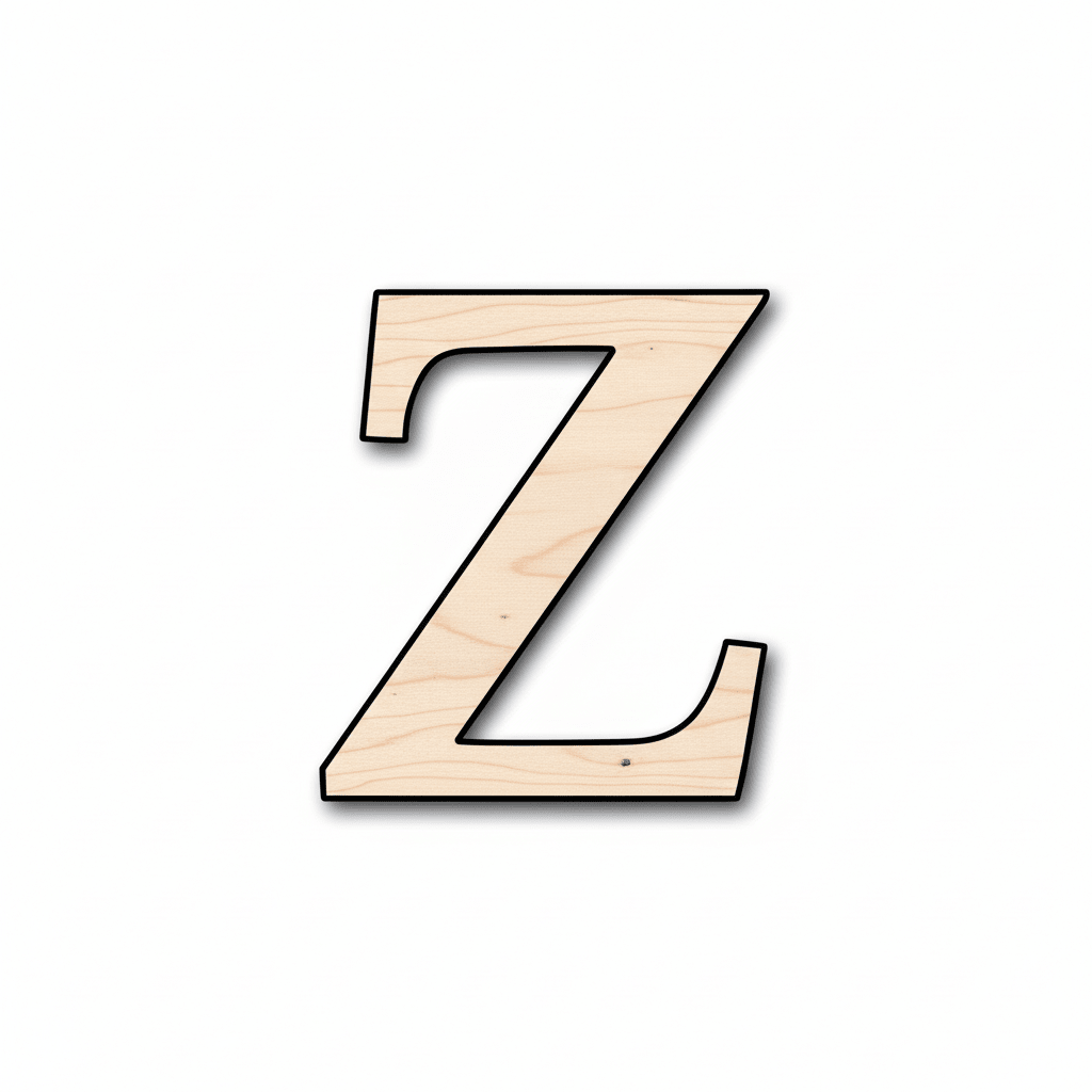Unfinished Wood Bold Zeta Shape - Craft - up to 46" DIY - NameSigns.com