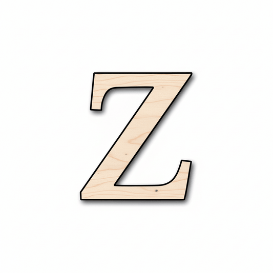 Unfinished Wood Bold Zeta Shape - Craft - up to 46" DIY - NameSigns.com