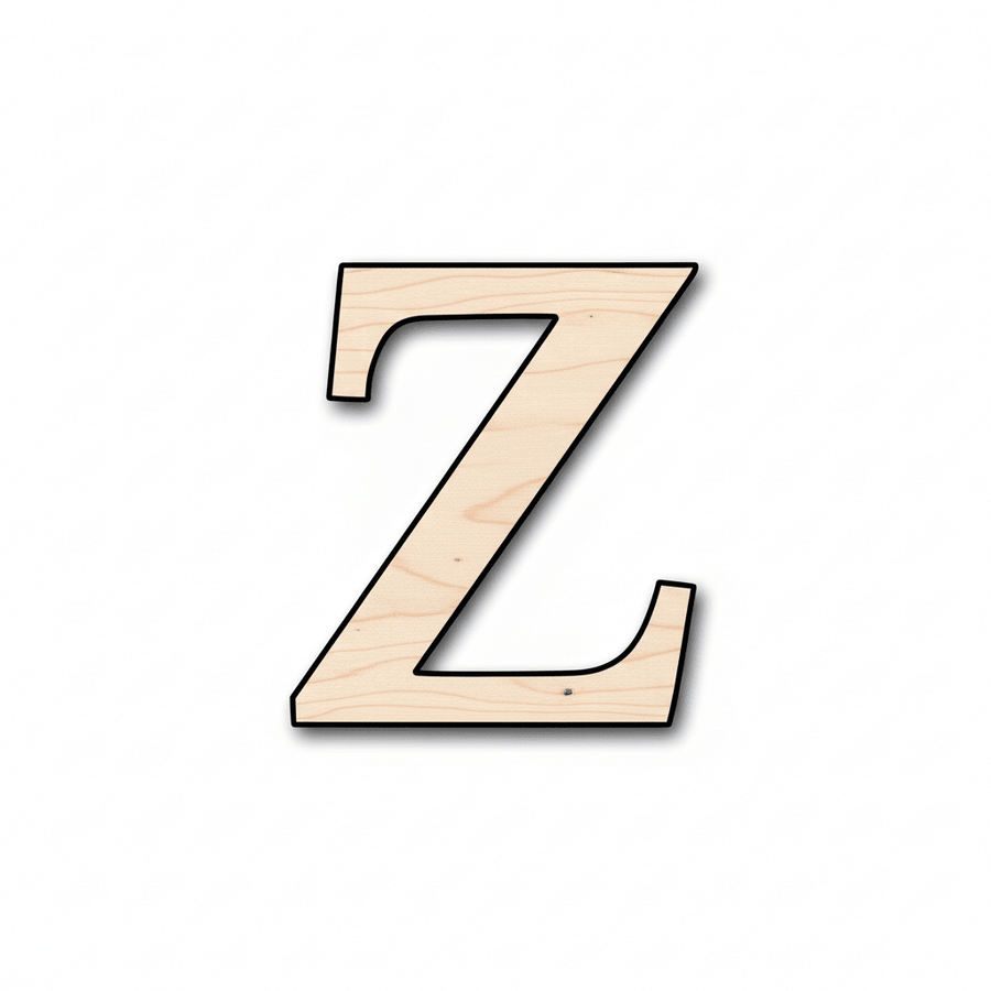 Unfinished Wood Bold Zeta Shape - Craft - up to 46" DIY - NameSigns.com