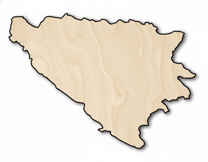 Unfinished Wood Bosnia and Herzegovina Country Shape - Southeast Europe Craft - up to 46" DIY - NameSigns.com