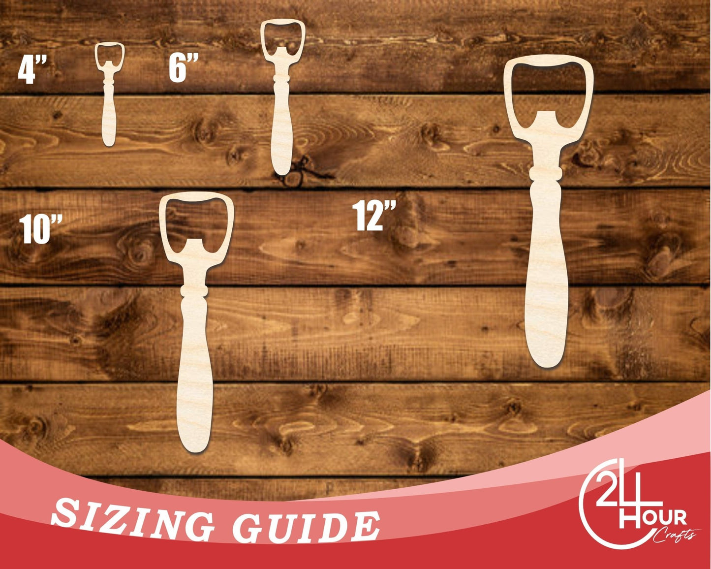 Unfinished Wood Bottle Opener Shape | DIY Craft Cutout | up to 46" DIY - NameSigns.com