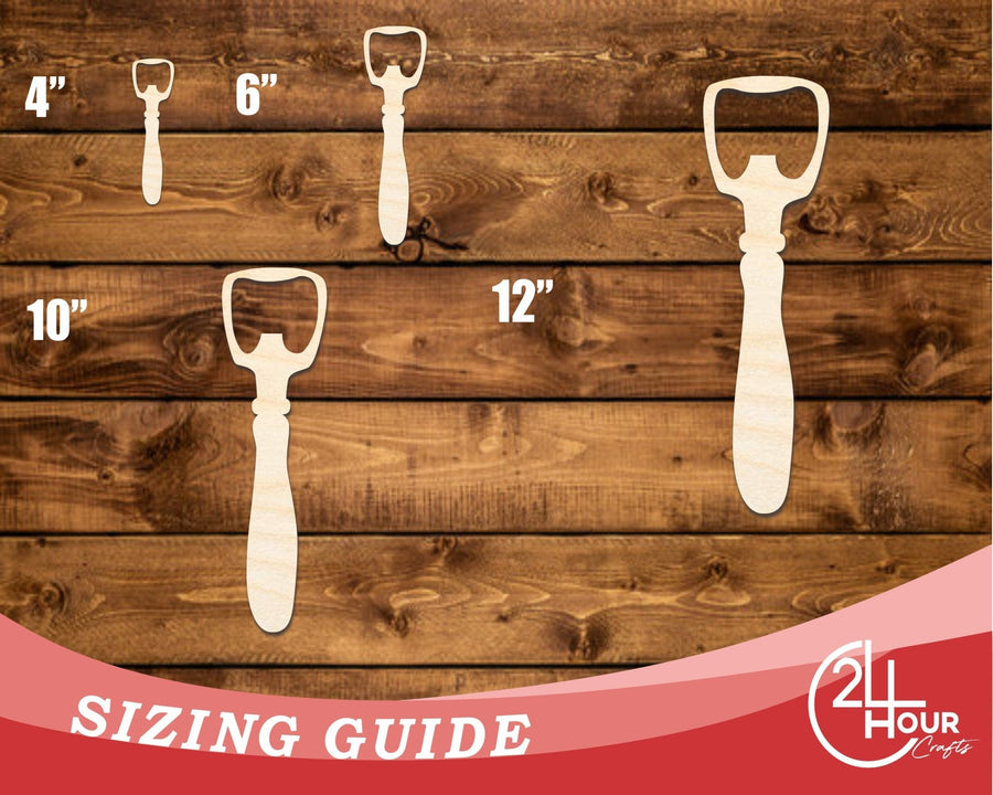 Unfinished Wood Bottle Opener Shape | DIY Craft Cutout | up to 46" DIY - NameSigns.com