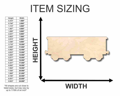 Unfinished Wood Boxcar Train Shape - Craft - up to 46" DIY - NameSigns.com