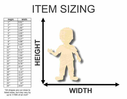 Unfinished Wood Boy Cut Out Shape - Room Decor - Craft - up to 46" DIY - NameSigns.com