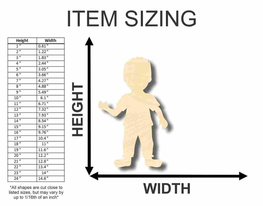 Unfinished Wood Boy Cut Out Shape - Room Decor - Craft - up to 46" DIY - NameSigns.com
