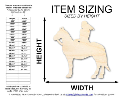Unfinished Wood Brave Warrior Shape | Native American | Craft Cutout | up to 46" DIY - NameSigns.com