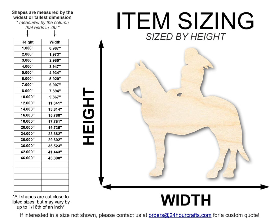 Unfinished Wood Brave Warrior Shape | Native American | Craft Cutout | up to 46" DIY - NameSigns.com