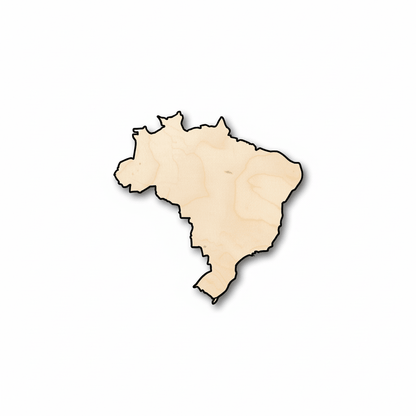 Unfinished Wood Brazil Shape - Country - Craft - up to 46" DIY - NameSigns.com