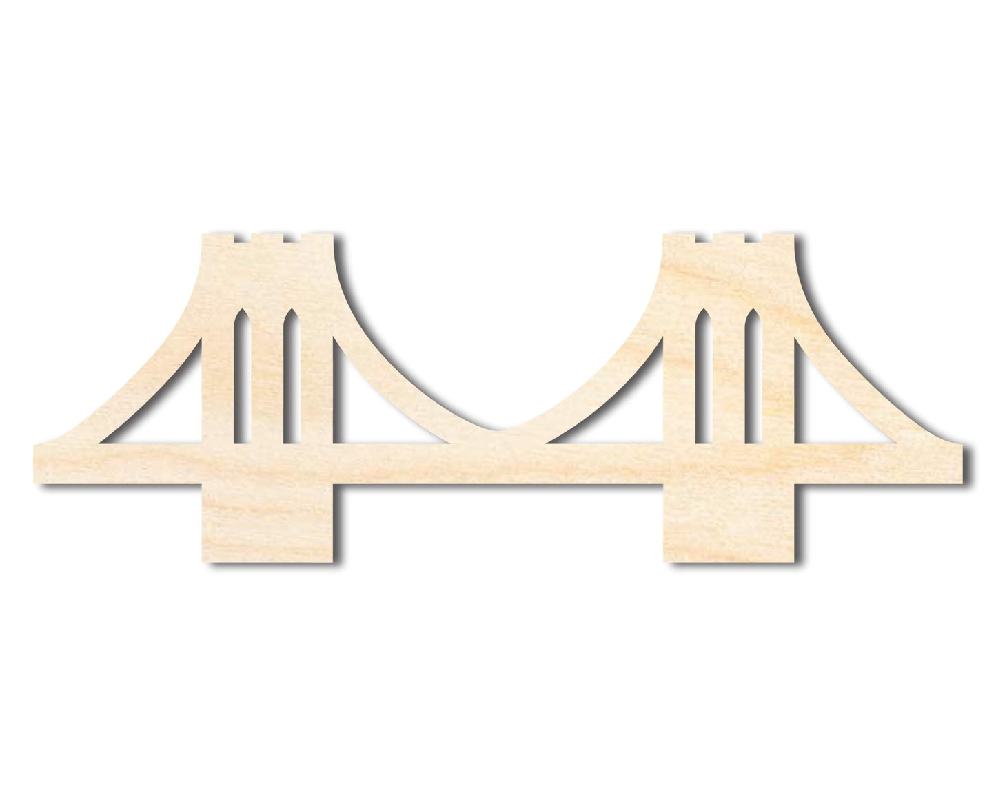 Unfinished Wood Bridge Shape | Landmark | Craft Cutout | up to 46" DIY - NameSigns.com
