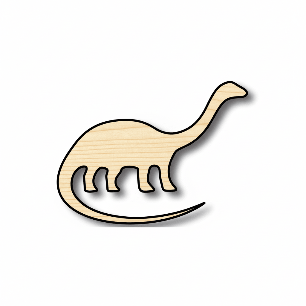 Unfinished Wood Brontosaurus - DIY Wooden Dinosaur Craft Kit | Baltic Birch Plywood - NameSigns.com
