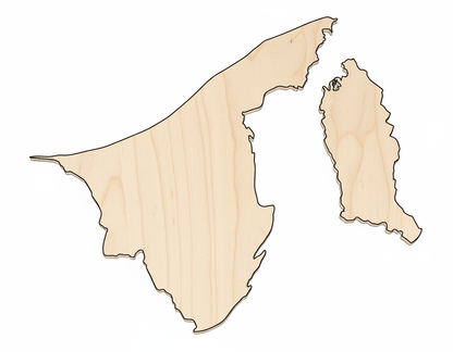 Unfinished Wood Brunei Country Shape - Asia Craft - up to 46" DIY - NameSigns.com