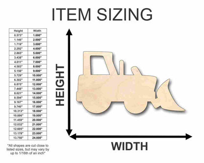 Unfinished Wood Bulldozer Shape - Craft - up to 46" DIY - NameSigns.com