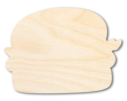 Unfinished Wood Burger Shape | Craft Cutout | up to 46" DIY - NameSigns.com