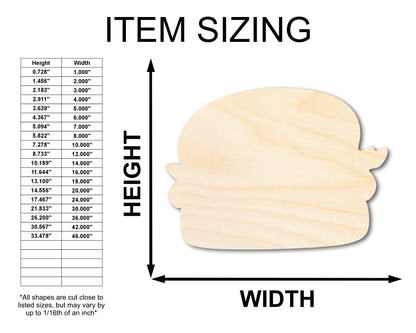 Unfinished Wood Burger Shape | Craft Cutout | up to 46" DIY - NameSigns.com